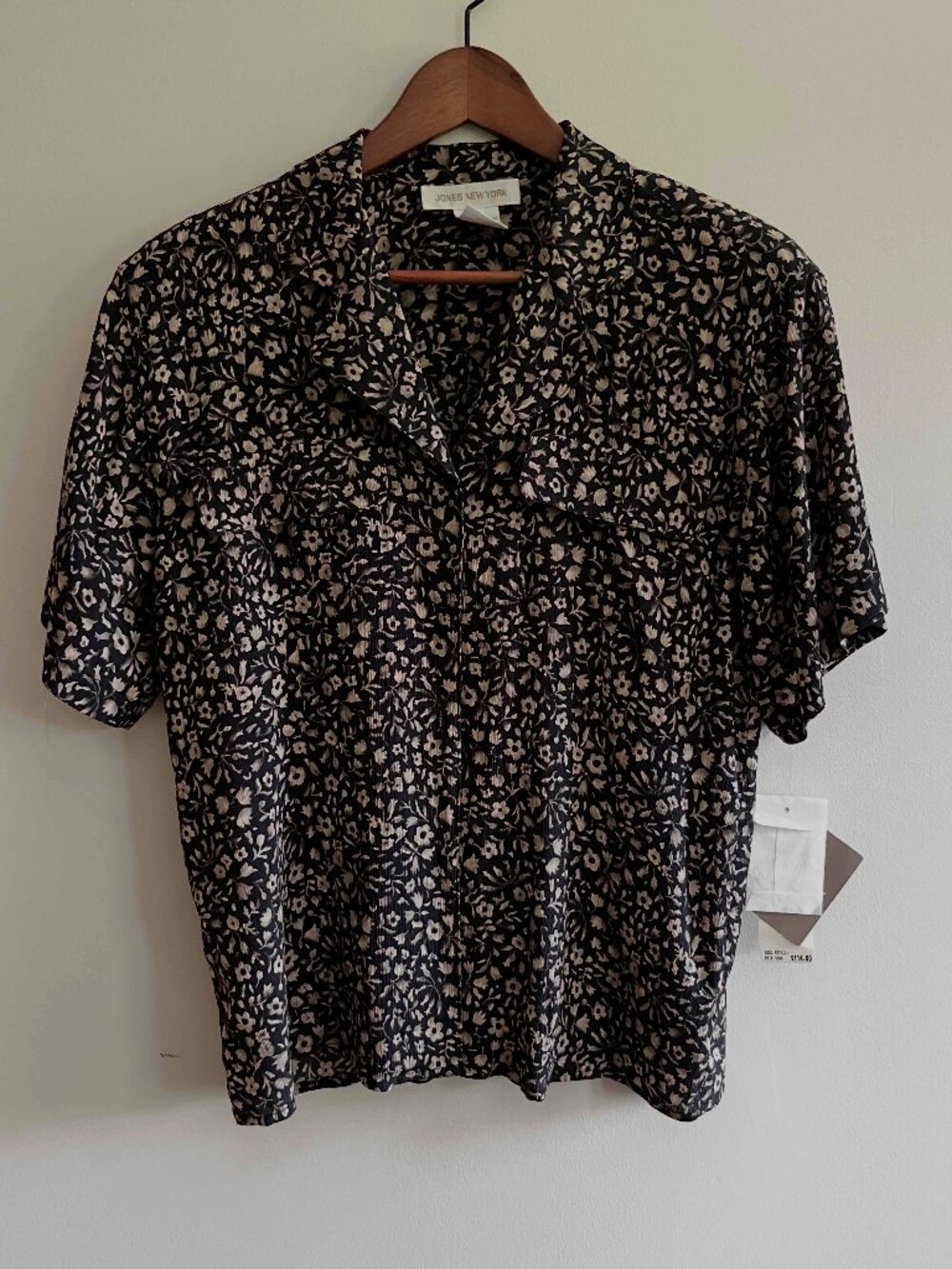 Jones NY Silk Blouse - Neutral Flora Print - NWT - Sz. 8